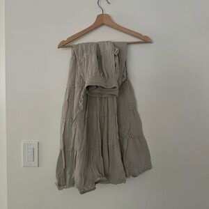 Sage Green Tiered Maxi Skirt